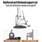 Adjustable Cell Phone Stand,360 Rotating Foldable Desktop Cellphone Stand with Anti-Slip Base Portable Phone Holder for iPhone 17 16 15 14 13 Pro Max, All Smart Phones, iPad - color: Carbon fiber color