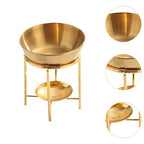 Qianly Essential Oil Burner Tealight Candle Holder Essential Oil Warmer Waxes Melt Burner for Home - color: Gold