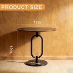 17In(W) x19In(H) Round End Table Heavy Duty Modern Side Table Stable Sofa Side Table Marble Base Accent Coffee Table Nightstand for Living Room Bedroom-Amber - color: Amber-a