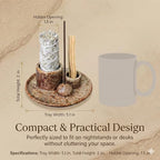 Palo Santo Sticks Holder, Multi-Purpose Handmade Ceramic Incense Burner for Palo Santo Incense Sticks, Sage Holder for Burning, Ash Catcher Tray for Meditation Yoga Room-Brown White - color: Brown White