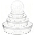 Hacaroa 24 Pack Clear Plant Saucer Drip Trays, 6/8/10/12 Inch Plastic Plant Water Catcher Trays Flower Pot Saucers for Indoor Outdoor Plants, Round, 4 Sizes