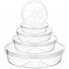 Hacaroa 24 Pack Clear Plant Saucer Drip Trays, 6/8/10/12 Inch Plastic Plant Water Catcher Trays Flower Pot Saucers for Indoor Outdoor Plants, Round, 4 Sizes