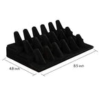 Foraineam 2 Pack Finger Ring Display Black Velvet 18 Slot Jewelry Counter Showcase Storage Organizer Holder
