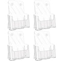KTRIO Acrylic Brochure Holder 8.5 x 11 Clear Literature Display Stand, Plastic Flyer Holder for Trifold Brochures, Menus, Magazines, Pamphlets, Documents, Desk or Wall Mount, 4 Pack - size: 8.5" x 11", style: 4 Pack