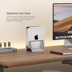 AFOOYO Mac Mini Stand, ABS Vertical Holder - Universal Fit for Mac Mini 2010-2024 M1 M2 M4 Pro, Compatible with Laptop & Mini PC (Gray)