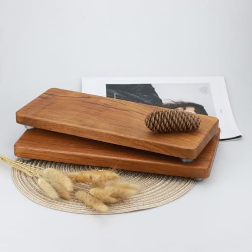 12.6"x5" Solid Teak Wood Riser & Tray - Farmhouse Organizer with Non-Slip Base | Rustic Bathroom & Kitchen Tray for Countertop, Sink Decor | Natural Finish Pedestal Stand (Neutral Home Decor) - color: Teaktray1