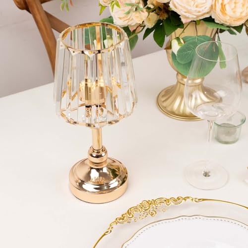 Efavormart 2-Pack 11" Gold Candle Lamp Centerpiece, Minimalist Nordic Glass Votive Holder Set for Wedding Tables & Home Décor - color: Classic Empire | Gold, size: 11"