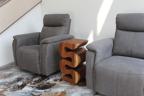Haussmann Wood Wave BR Verve Accent Snake Table 12 x 14 x 25 in H Walnut Oil - color: Walnut, size: Large
