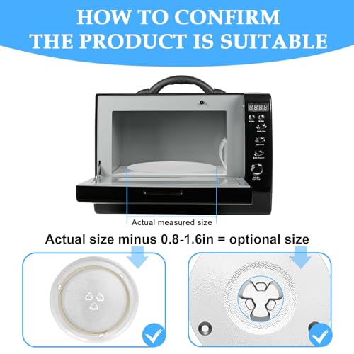 SDTC Tech 10.6" Microwave Glass Plate, Turntable Plate Glass Tray Replacement Compatible with GE, Panasonic, Toshiba, Galanz, Farberware
