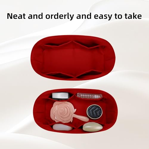 DGAZ Silk Purse Organizer Insert Fits Dior Toujours Bags，Silky Smooth Bag Organizer，Luxury Handbag & Tote Shaper(Rouge Cassque,Toujours S) - color: Rouge Cassque, size: Small
