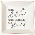She Believed She Could So She Did Jewelry Dish Tray Ceramic Trinket Dish Congratulations Graduation Gifts For Her Congratulations Gifts For Women - style: Graduation