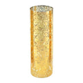 WGVI Hurricane Candle Holder Sleeve, W: 4", Ht: 12", Gold Speckled Glass Cylinder Open Both Ends, Chimney Tube Shade, 1 Piece - size: 4x12"H