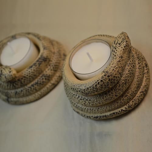 Coiled Snake Candlestick Candle Holder, Resin Tealight Candleholder, Serpent Sculpture, Ornament Garden Home Decorations(2Pcs)