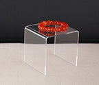 Jusalpha® 8 PC 4'' Clear Acrylic Risers, Acrylic Display Risers Shelf Showcase Fixtures for Jewelry, Display Stand for Amiibo Funko POP Figures, Cupcakes, Food Display, Cabinet- Lot of 8 (4x4x4 Inches) - size: 4x4x4 Inches