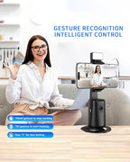 Auto Face Tracking Tripod 360° Rotation, 67" Tripod for iPhone Selfie Stick,Phone Tripod Stand Holder with Remote Gesture Control,No App, for Live Video Tiktok Live Vlog Streaming Video