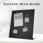 2 Pack Magnetic Board,Magnet Board,Metal Magnetic Bulletin Board,Magnet Display Stand for Home, School, Kitchen, Office (Black) - color: Black