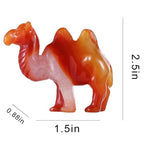 2.5" Crystal Camel Statue Red Carnelian Animal Carvings Collective Camel Sculpture Healing Stone Paperweight Home Gifts Decor - color: Red Carnelian