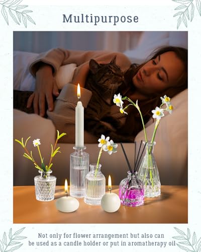 Yirilan Bud Vases Set of 20 PCS, Flower Vases for Table Centerpieces, Mini Vases for Single Stem Flowers, Glass Vases for Centerpieces, Wedding & Home Decor, Clear - size: 20 pcs