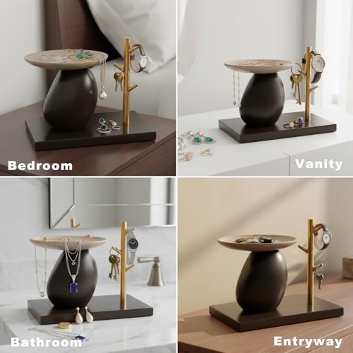 Solid Resin Decorative Tray Set, Modern Abstract Art Organizer Tray Nordic Minimalist Style Jewelry Tray for Entryway Desk Table Living Room Home Interior Decor