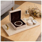 Napkin Holder - Guest Towel Holder for Bathroom - Travertine Stone Paper Towel Holder - Hand Towel Tray with Gold T-Handle(11.8x4.7x1.7 Inchs) - color: Yellow