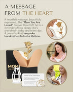 Forever Rose Bloom Box & Phantom Vase Combo, 24k Gold Dipped Rose in a Personalized Gift Box That Says Mom You are Loved Embossed in Gold Foil, Unique & Everlasting Gift for Any Occasion - color: Gold Dipped Rose (Vase & Mom You Are Loved Box)