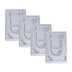 MIAO YUAN 4PCS DIY Hand String Necklace Design Plates Beaded Measuring Tray for Jewelry Making, Size Measuring Panel Flocking Jewelry Finishing Tray - color: Silver