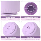 SKYDUE 360 Degree Rotating Desk Organizer, Dual-Purpose Pencil Pen Holder for Desktop, Rotating Desk Pen Organizer with 5 Slots Purple - color: Purple