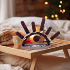 Bnesi Evil Eye Ring Display Stand Wooden Ring Holder for Women Wooden Jewelry Display Cute Evil Eye Home and Room Decoration Wedding Ring Holder Birthday Gift for Her (Rustic)