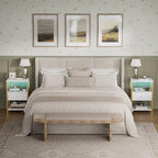 BOLUO White and Gold Nightstand with Charging Station, LED Night Stand with Fabric Drawers and Shelf, Bedside Table with USB Ports and Outlets, Bedroom Nightstand Modern - color: D. Gold