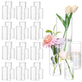 Fixwal 48pcs Clear Glass Cylinder Vases, 4, 6, 8, 10 Inch Tall Cylinder Vases for Centerpieces, Glass Flower Vase, Floating Candle Holder Vase for Table Shelf, Party, Wedding, Home Decor - size: 48pcs