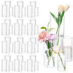 Fixwal 48pcs Clear Glass Cylinder Vases, 4, 6, 8, 10 Inch Tall Cylinder Vases for Centerpieces, Glass Flower Vase, Floating Candle Holder Vase for Table Shelf, Party, Wedding, Home Decor - size: 48pcs