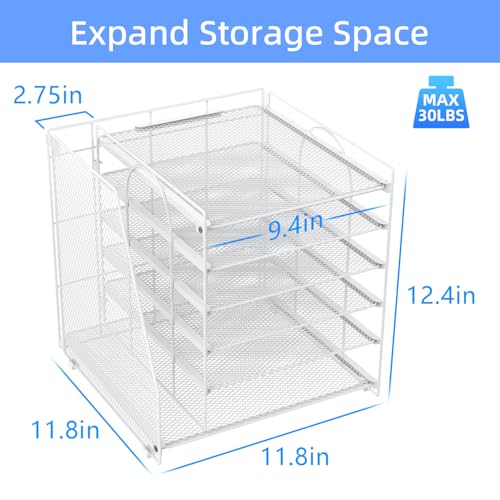gianotter 6-Tier Paper Organizer With Magazine Holder, Desk Organizers and Accessories, Desk Accessories & Workspace Organizers, File Organizer for Office Supplies Storag (White, 6-Tier) - color: White, size: 6-Tier