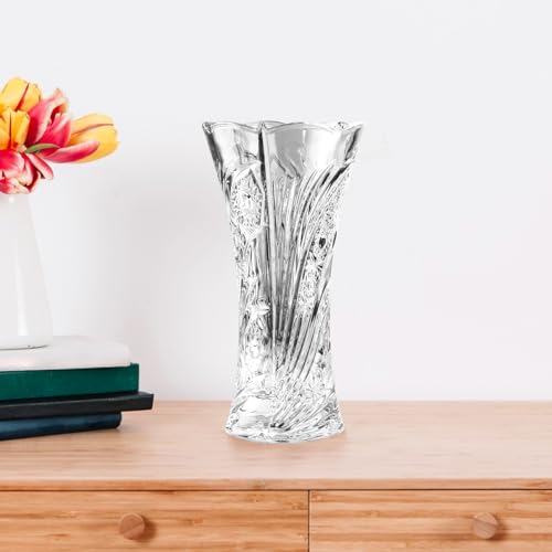 CS Crystal Vase 12-inch high, Sunflower Design, for Flowers & Decor. Lovely Nice Shiny Piece. Perfect as a Gift, Suitable for All Occasions. - style: Sunflower Design