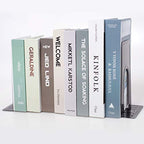 8 Pairs 16 Pieces 8.3 x 5.1 x 6.5 Inch Metal Bookends, KINJOEK Heavy Duty Book Support with Anti Slip Pads for Books, Magazines, DVDs, Perfect for Home, Office, School, Library, Black - size: 8Pairs Black