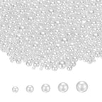 PATIKIL 1000 Pcs No Hole Pearls, 3mm 4mm 5mm 6mm 8mm Mini Round Faux Pearl for Art Crafts Jewelry Making Nail Vase Filler Birthday Wedding Party, White - color: White