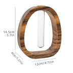Modern Wooden Glass Test Tube Vase - Desk Plant Decor, Suitable for Home and Office Use - size: Large