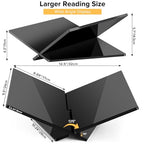 Acrylic Book Stand Large Black Acrylic Book Holder, 12.5" x 9.5" x 5.7", Open Book Holder Stand for Display and Reading Cookbooks, Art Books, Bibles, Magazines - Home and Office (Black, Large) - color: Black, size: Large