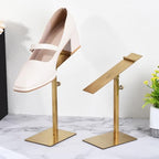 uxcell Shoe Display Stand 2 Pack Adjustable Height High Heel Shoe Risers Metal Shoe Rack Holder for Home Retail Store Supplies - Gold - color: Gold