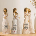 NAN ZAI NAN FANG 3-Piece Set Mother Daughter Figurine 5.5" Gifts for Mom from Daughter Resin Sculpted Hand-Painted Figure Mothers Day Birthday Thanksgiving for Moms Step-Mom Mother-in-Law - style: Mother Daughter Set