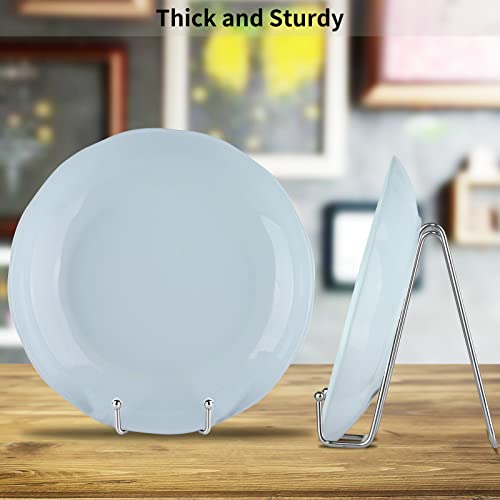 IBosins 5 Pack 6 Inch Plate Holder Display Stands, Metal Silver Frame Stand for Picture, Book, Photo Easel, Creation, Collectibles - color: Silver, size: 6 Inch