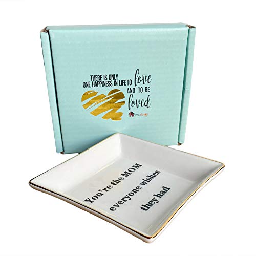 HOME SMILE Mother Birthday Thanksgiving Day Gifts Ring Trinket Dish Jewelry Tray-You're The Mom Everyone Wishes They Had - style: Best Mom