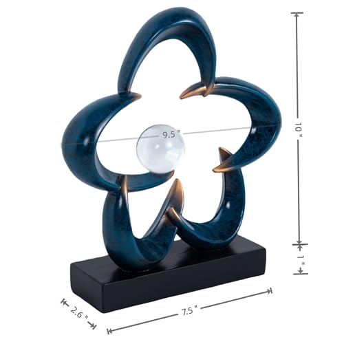 HODESumPure Abstract Art Sculpture Decorative Objects Home Decor Accents for Living Room tv Cabinet, Side Table, Bookshelf, Coffee Table, Dining Table Center Decor Items (Blue) - color: Blue