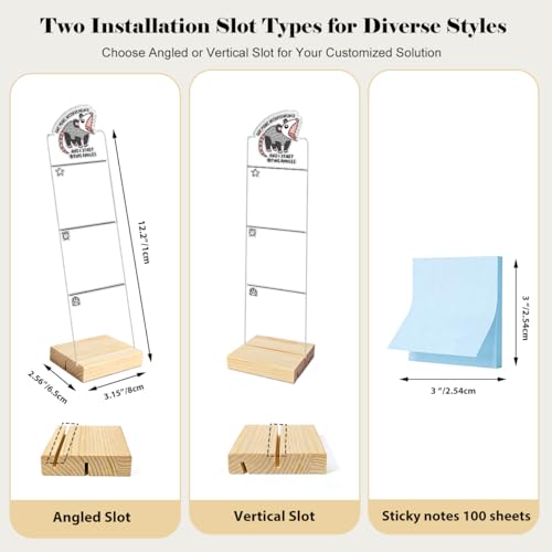 Monitor Memo Board Computer Monitor Memo Board Sticky Note Organizer Opossum Acrylic Desk Accessories Removable Wooden Base Set Sticky Notes 100 Sheets 11.8×3.1 inches - color: Opossum 01