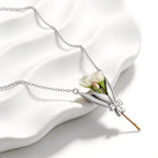 Flower Bouquet Necklace Flower Holder Necklace Pendant Creative Floral Vase Necklaces Kawaii Aesthetic Nature Spring Outfits Jewelry Gift Mothers Day Gifts - color: A1:Silver Flower Bouquet Necklace