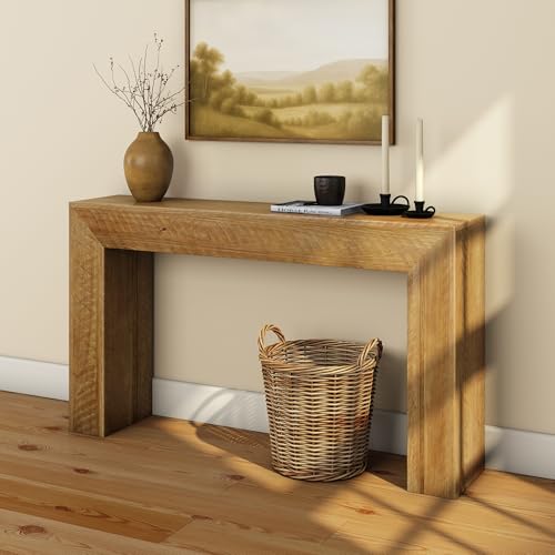 Plank+Beam 56 Inch Camden, Farmhouse Console Table - Solid Pine Wood, Easy Assembly for Living Room or Entryway, Rustic Honey - color: Rustic Honey, size: 56 Inch
