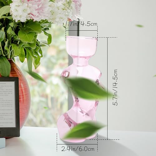 Propagation Vases for Plants Plant Propagation Jars Unique Body Avocado Vase Glass Planter Perfect for Seed Starting Water Rooting and Home Decor Gift for Father - color: Pink Green