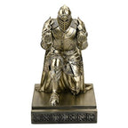 King's Guard Leader Cloak Warrior Knight Pen Holder Mobile Phone Stand, Ornament Knight Statue, Pen Stand Paperweight for Office and Home (Bronze) - color: Bronze