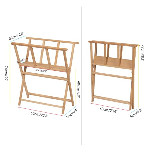 MEEDEN Folding Art Print Rack - Beechwood Art Storage Rack - Artist Storage and Display Rack for Canvas Art Prints Panels Posters Art Gallery Shows - size: Small