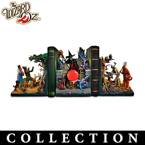 The Bradford Exchange The Wizard of Oz Illuminated Sculptural Bookend Collection Issue #2 Enter The Witch's Castle Handcrafted & Hand-Painted Resin Display Piece 4.25-inches