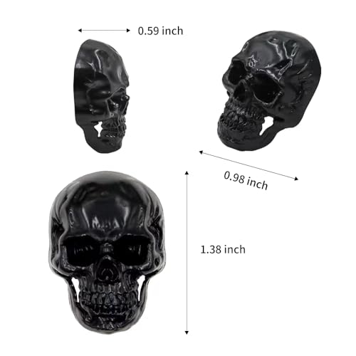 rhinocats 6pcs Skull Fridge Magnets,Locker Accessories,Halloween Funny Goth Decorative Magnets for Home Kitchen Office Whiteboard (Black) - color: Black Skull 6-pack